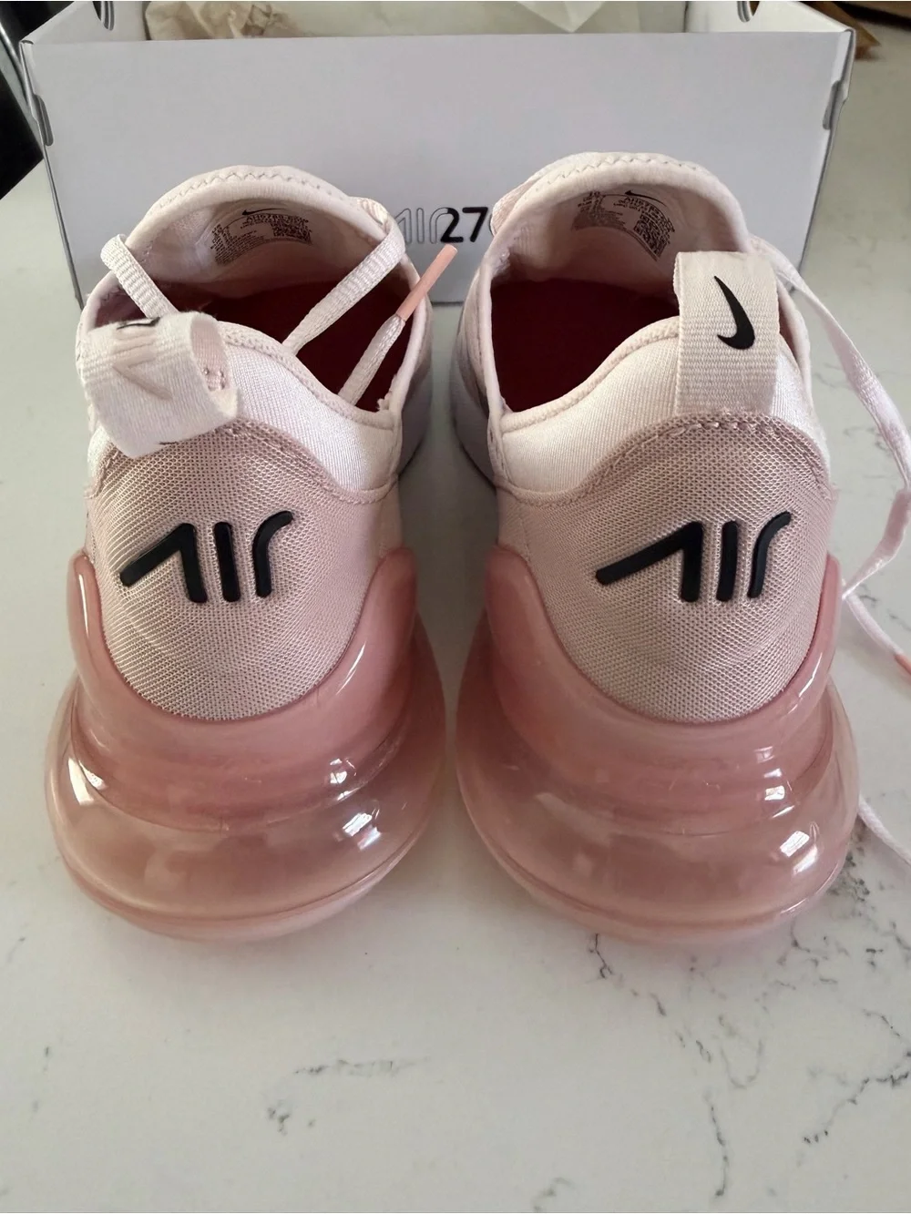 Nike Women’s Sneakers - Blush Pink with Black Swoosh